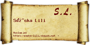 Sáska Lili névjegykártya