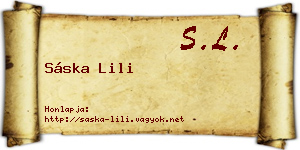 Sáska Lili névjegykártya